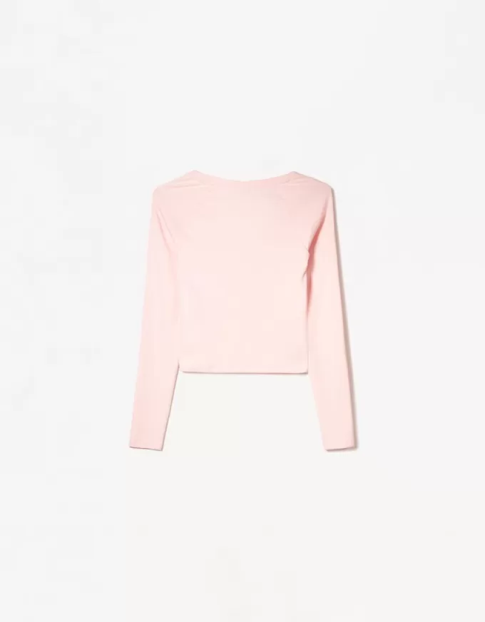 Camiseta manga larga cuello pico Camiseta manga larga cuello pico