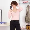 Camiseta manga larga cuello pico Camiseta manga larga cuello pico