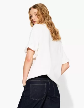 Camiseta oversize de algodón pesado de manga corta
