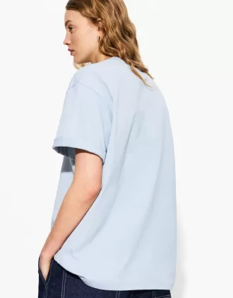 Camiseta oversize de algodón pesado de manga corta