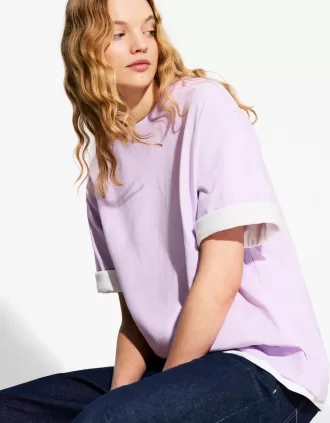 Camiseta oversize de algodón pesado de manga corta