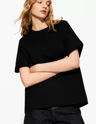 Camiseta oversize de algodón pesado de manga corta
