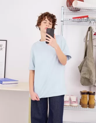 Camiseta oversize de algodón pesado de manga corta