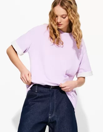 Camiseta oversize de algodón pesado de manga corta