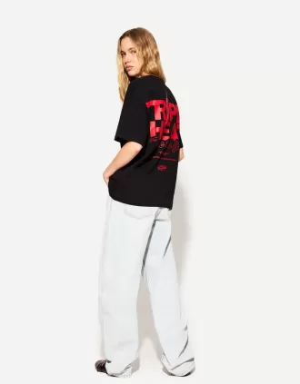 Camiseta oversize estampada de manga corta