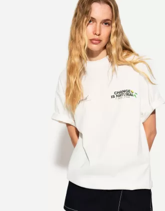 Camiseta oversize estampada de manga corta