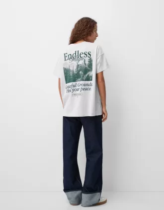 Camiseta oversize estampada de manga corta