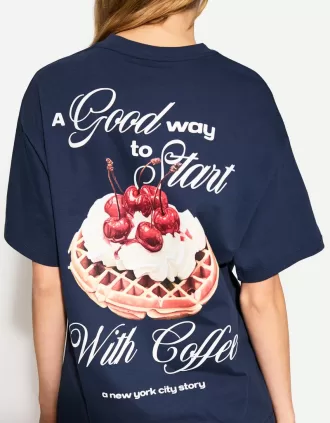 Camiseta oversize estampada de manga corta