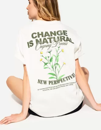 Camiseta oversize estampada de manga corta
