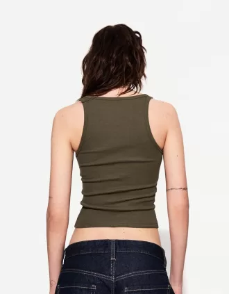 Camiseta sin mangas de canalé