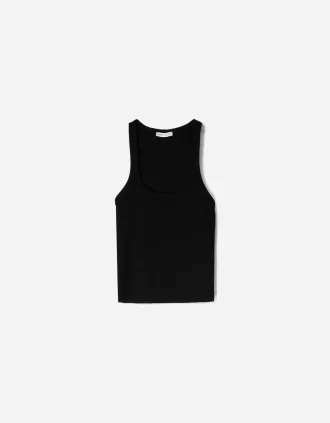 Camiseta sin mangas de canalé