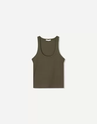 Camiseta sin mangas de canalé