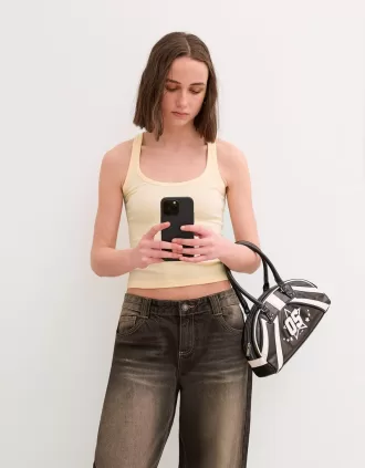 Camiseta sin mangas de canalé