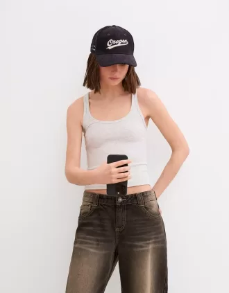 Camiseta sin mangas de canalé