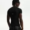 Camiseta slim fit de manga corta con costuras Camiseta slim fit de manga corta con costuras