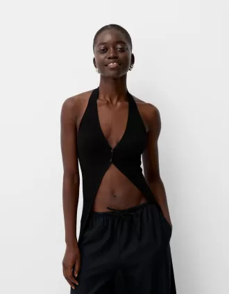 Chaleco midi con espalda abierta