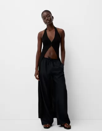 Chaleco midi con espalda abierta