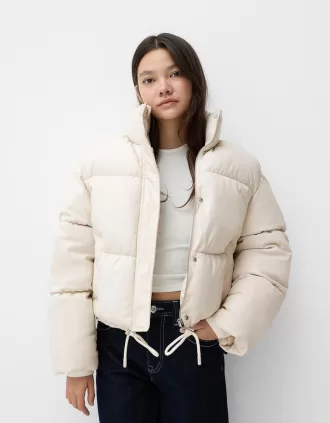 Chaqueta acolchada de piel sintética