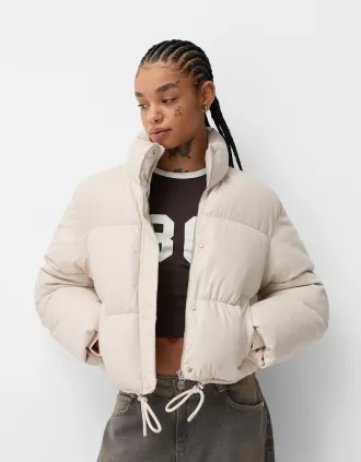 Chaqueta acolchada de piel sintética