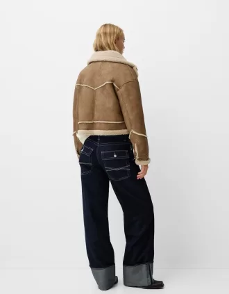 Chaqueta de piel sintética de doble cara