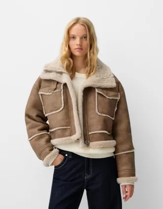 Chaqueta de piel sintética de doble cara