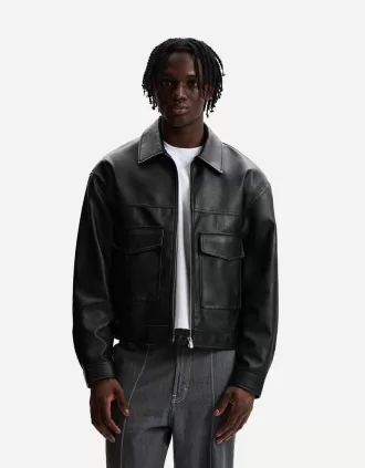 Chaqueta efecto piel