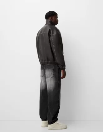 Chaqueta efecto piel desteñida