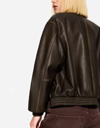 Chaqueta oversize de piel sintética