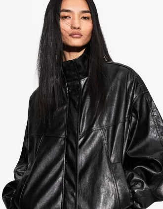 Chaqueta oversize de piel sintética