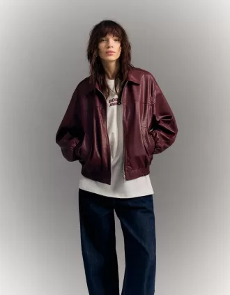 Chaqueta oversize de piel sintética