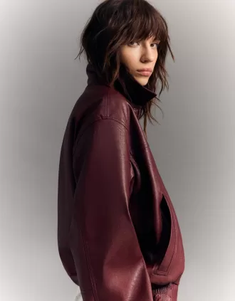 Chaqueta oversize de piel sintética