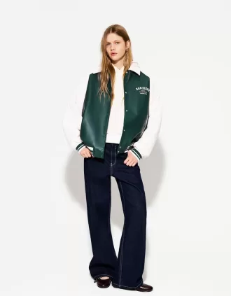 Chaqueta universitaria de piel sintética