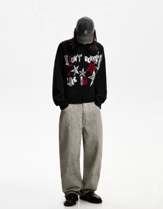 Jersey boxy fit en jacquard