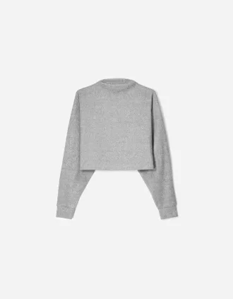 Jersey canalé cuello alto tacto suave