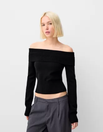 Jersey con escote Bardot