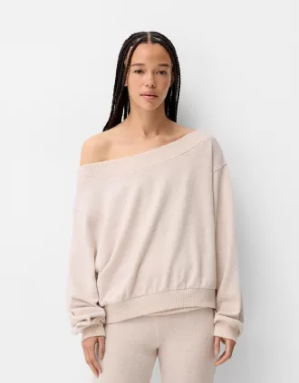 Jersey cuello asimétrico tacto suave