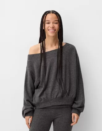 Jersey cuello asimétrico tacto suave