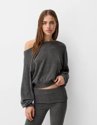 Jersey cuello asimétrico tacto suave