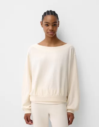 Jersey cuello asimétrico tacto suave