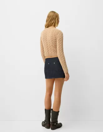 Jersey de chenilla de punto trenzado