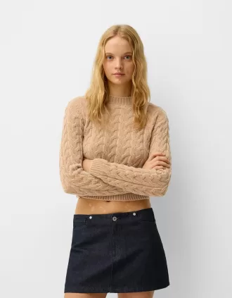 Jersey de chenilla de punto trenzado