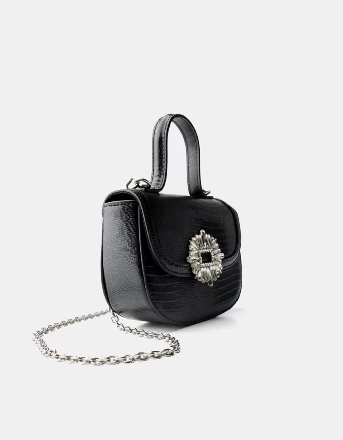 Minaudière con cierre de strass