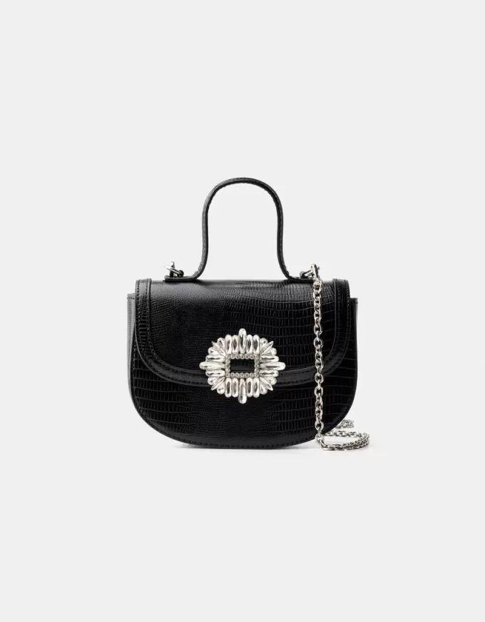 Minaudière con cierre de strass
