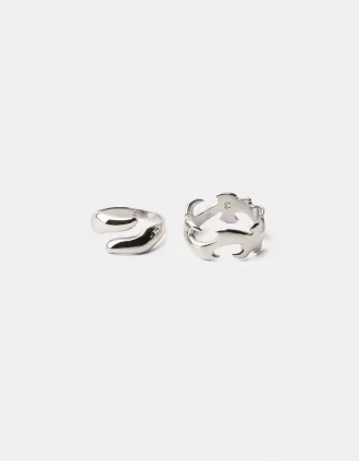 Pack de 2 anillos de acero inoxidable