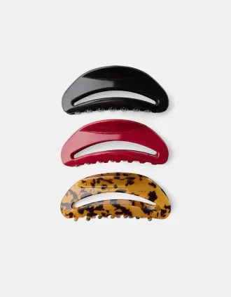 Pack de 3 pasadores para el pelo efecto carey