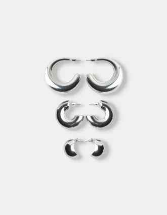 Pack de 3 pendientes de aro gruesos
