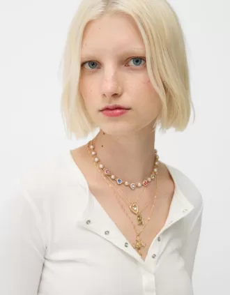 Pack de 4 collares con cruces de strass