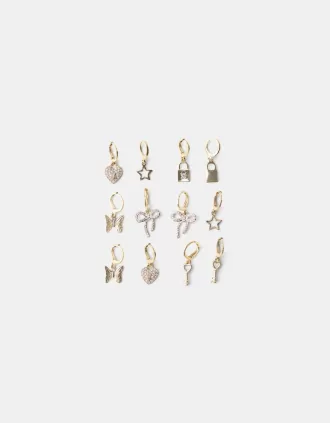 Pack de 6 pendientes de strass Pack de 6 pendientes de strass