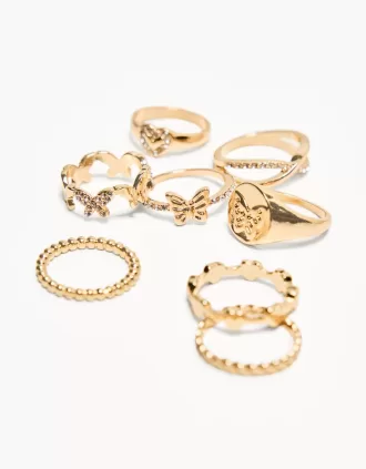 Pack de 8 anillos de mariposa Pack de 8 anillos de mariposa