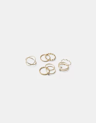 Pack de 9 anillos de strass Pack de 9 anillos de strass